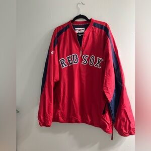 Majestic Authentic Boston Red Sox Half Zip Pullover Jacket vintage